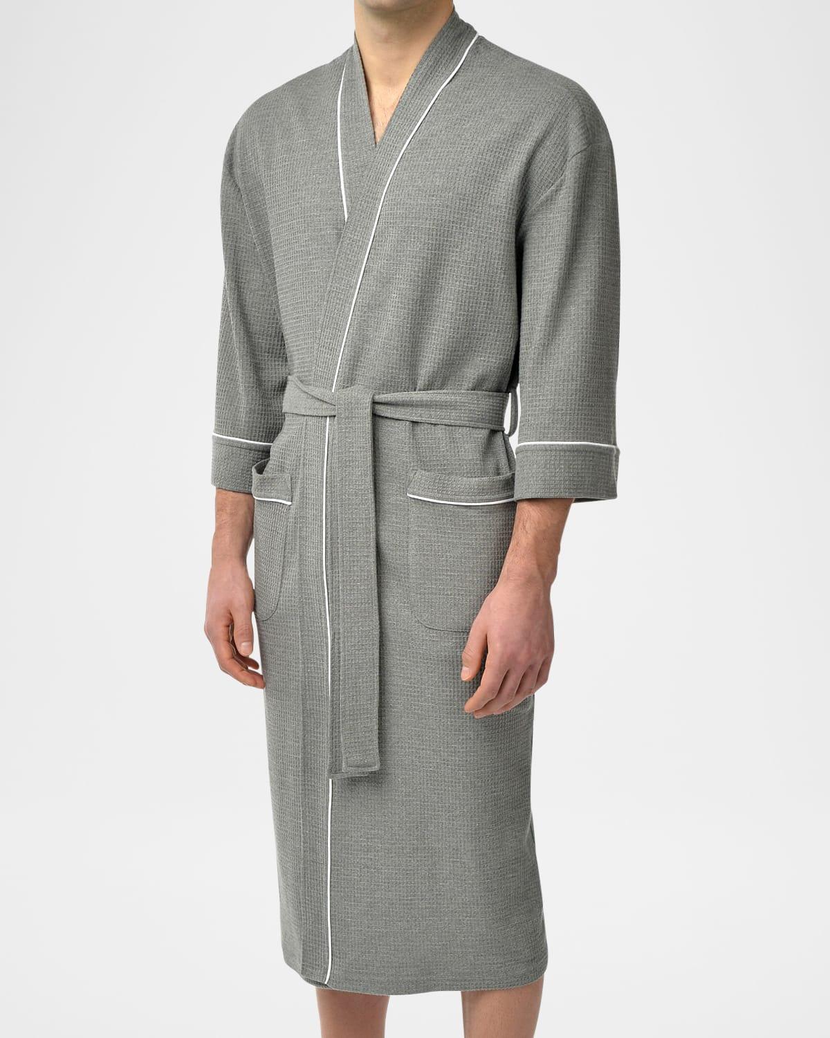 Mens Waffle Knit Kimono Robe Product Image