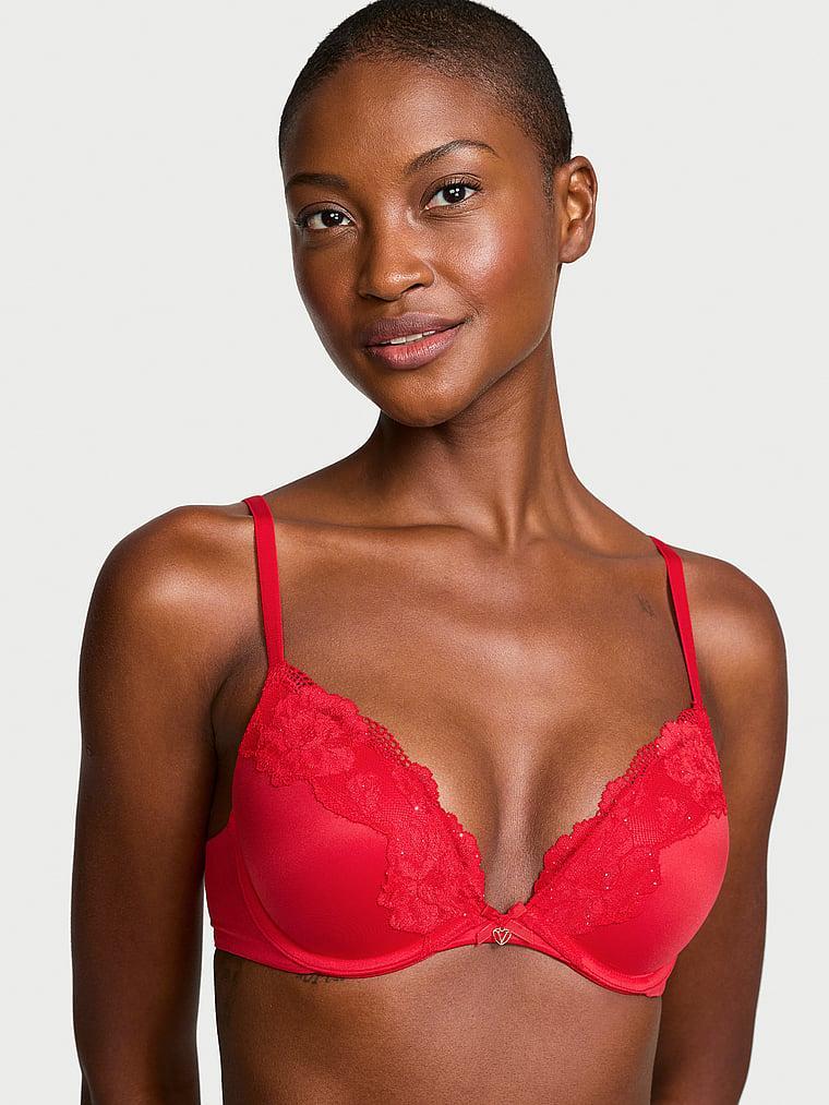 Lace-Trim Push-Up Bra Product Image