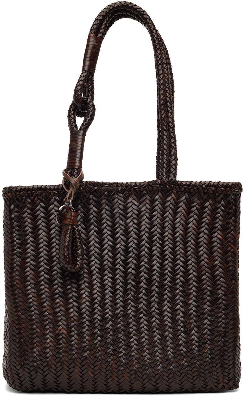 Brown Medium Chevron Tote In Br512 Ristretto Product Image