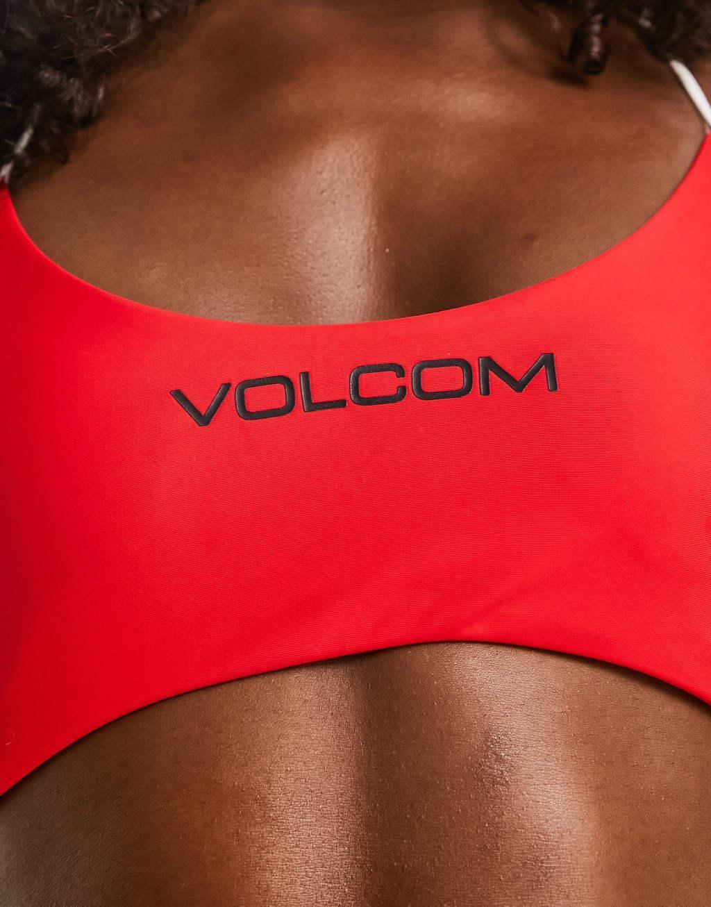 Volcom CoCo Ho cut out swimsuit in red and black Product Image