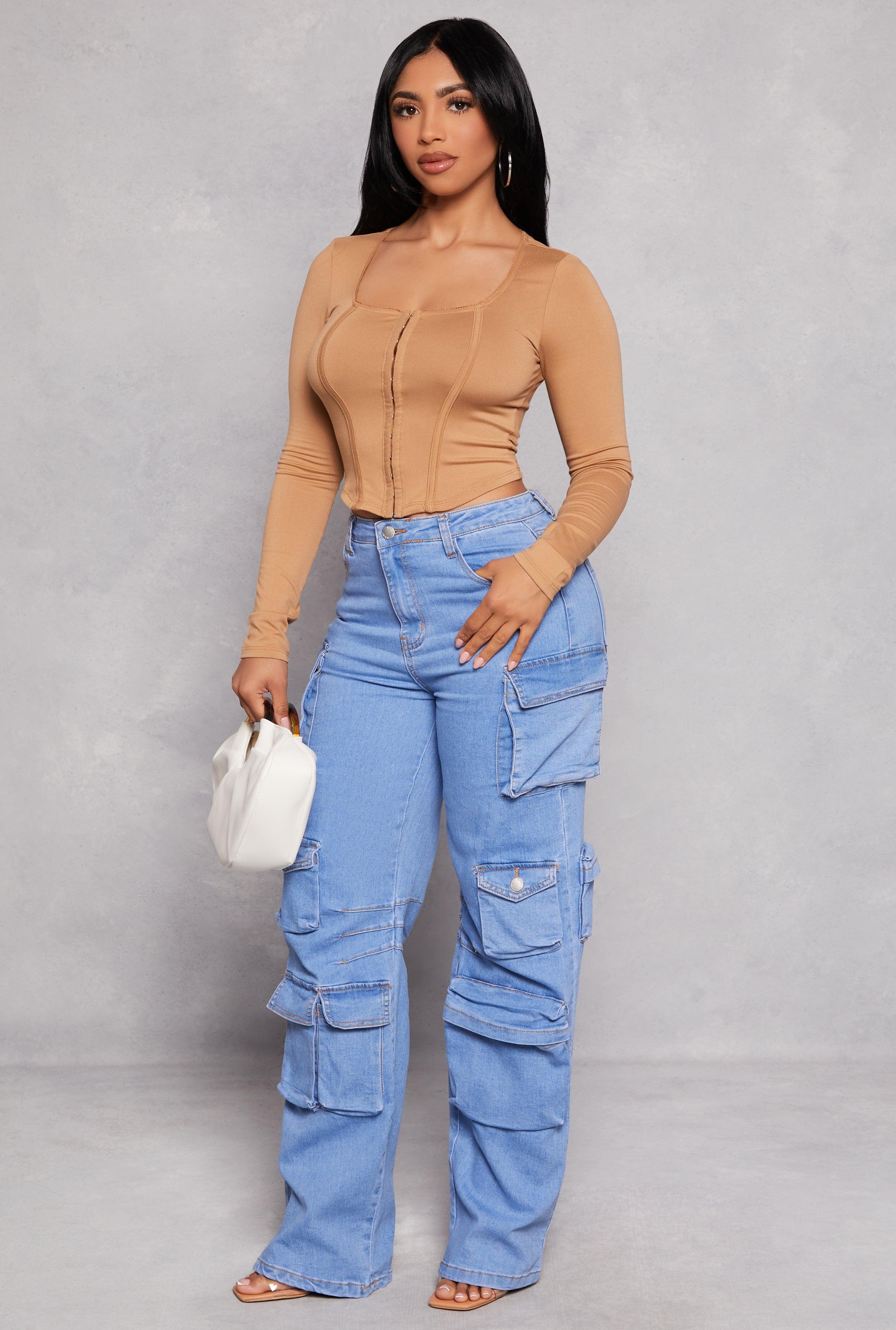 Womens Daisy Wide Leg Cargo Jeans Product Image