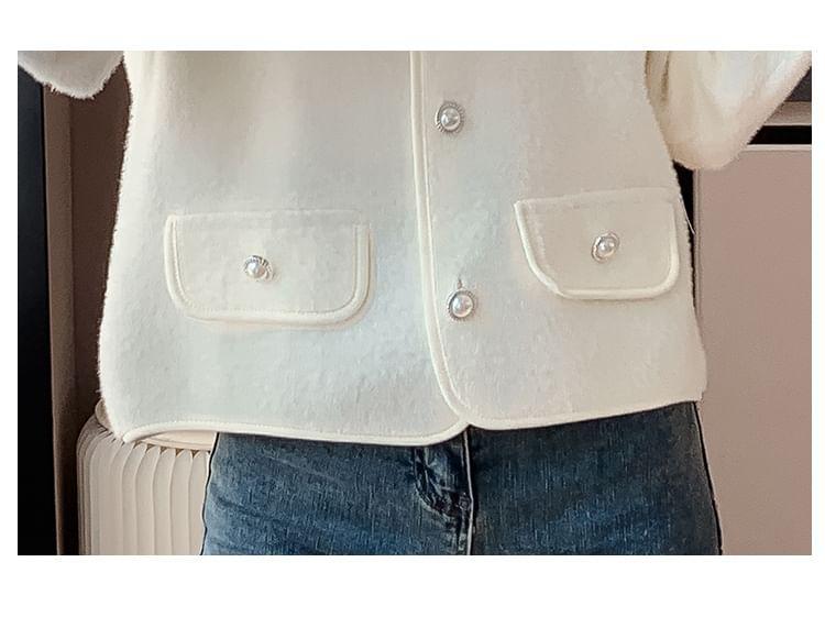 Denim Collar Button-Up Jacket Product Image