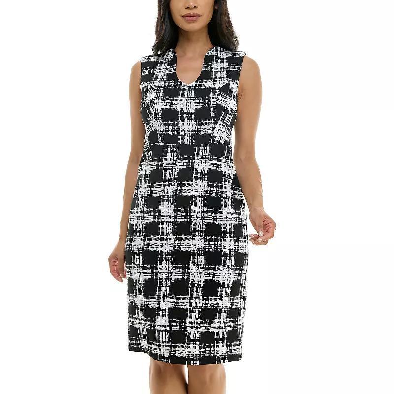 Womens Nina Leonard U-Neck Midi Sheath Dress Product Image