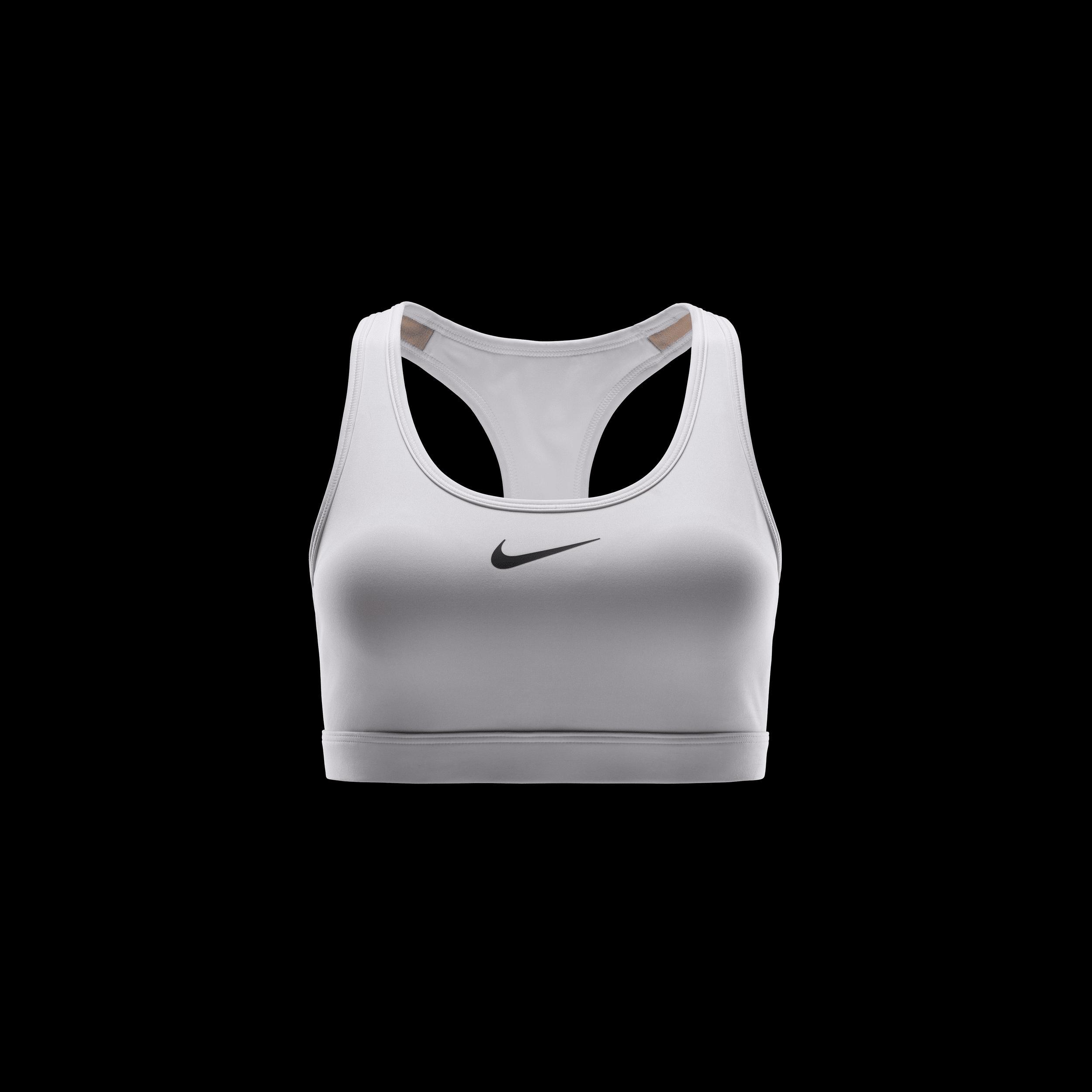 Womens Nike Swoosh Medium Support Padded Sports Bra White Stone Pink Product Image