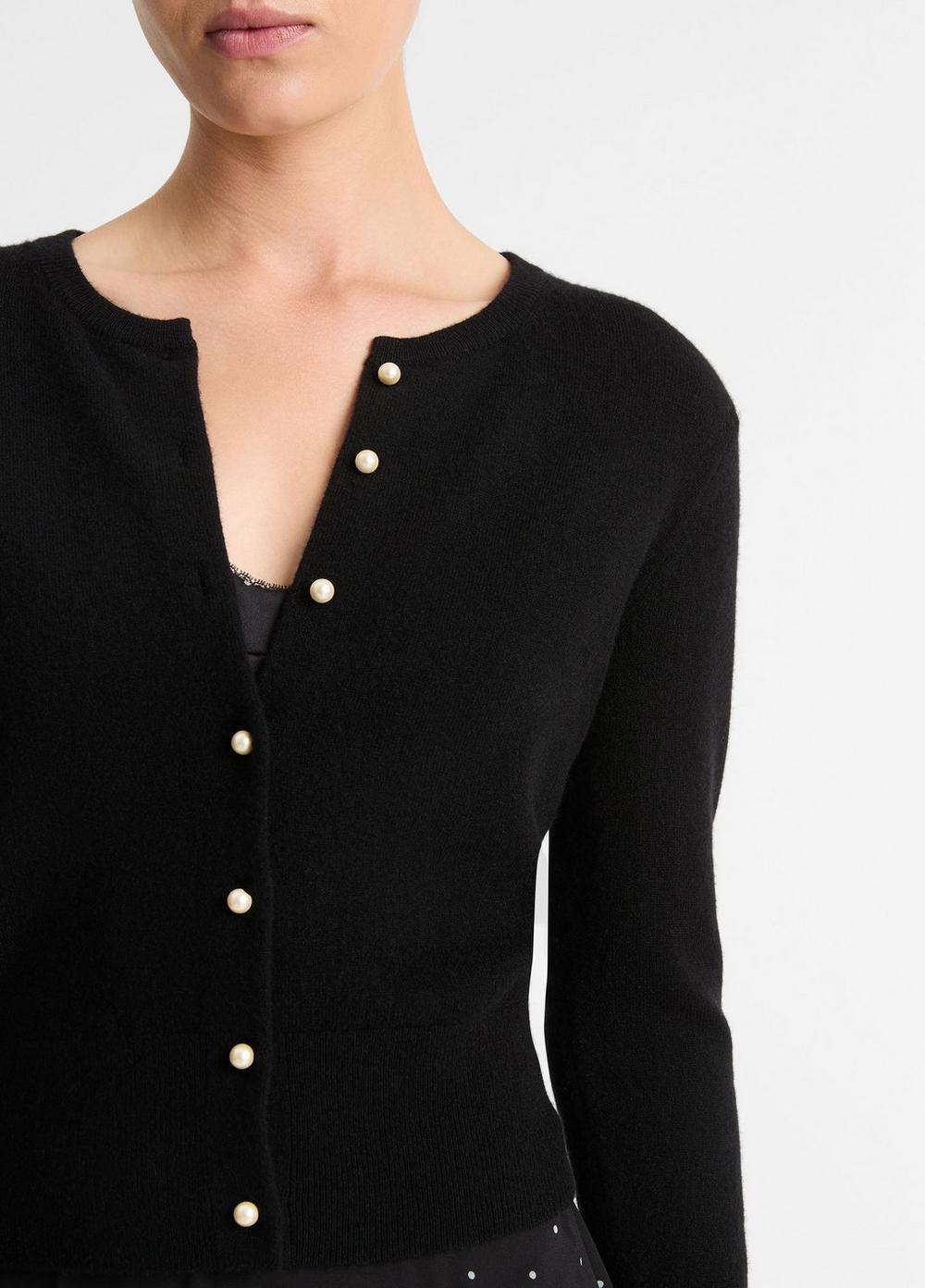 Pearl-Button Wool-Blend Cardigan Product Image