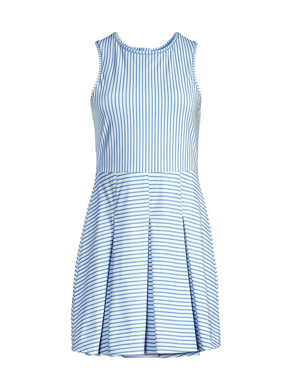 Womens Striped Pleated Tennis Dress Product Image