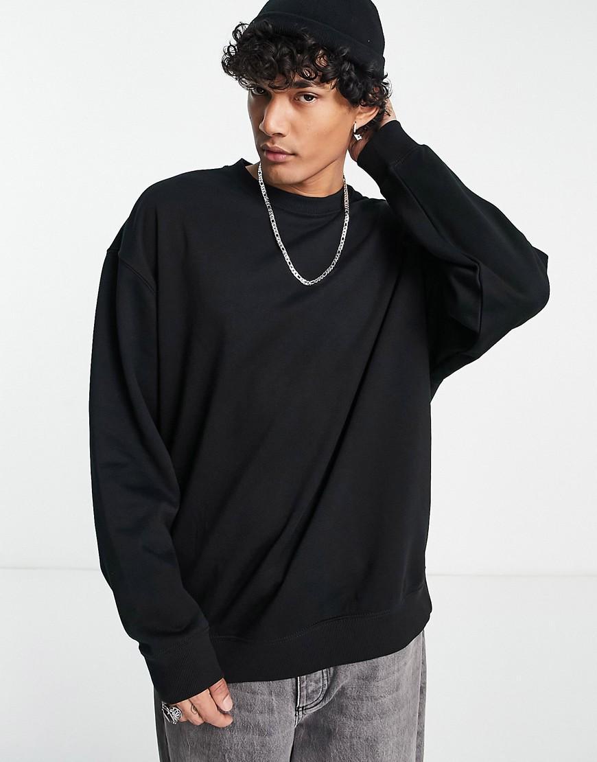 Weekday oversized sweatshirt in black Product Image