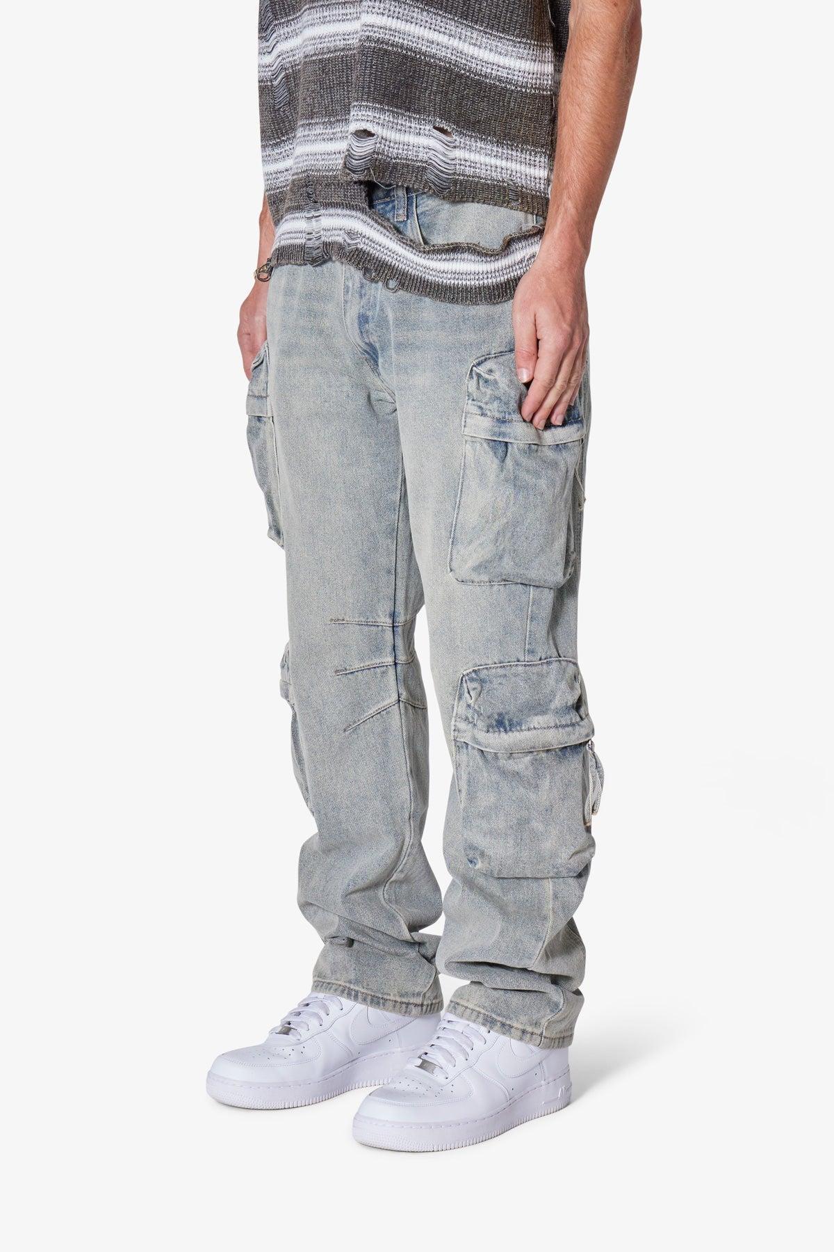 Wide Bellow Cargo Denim - Blue Product Image