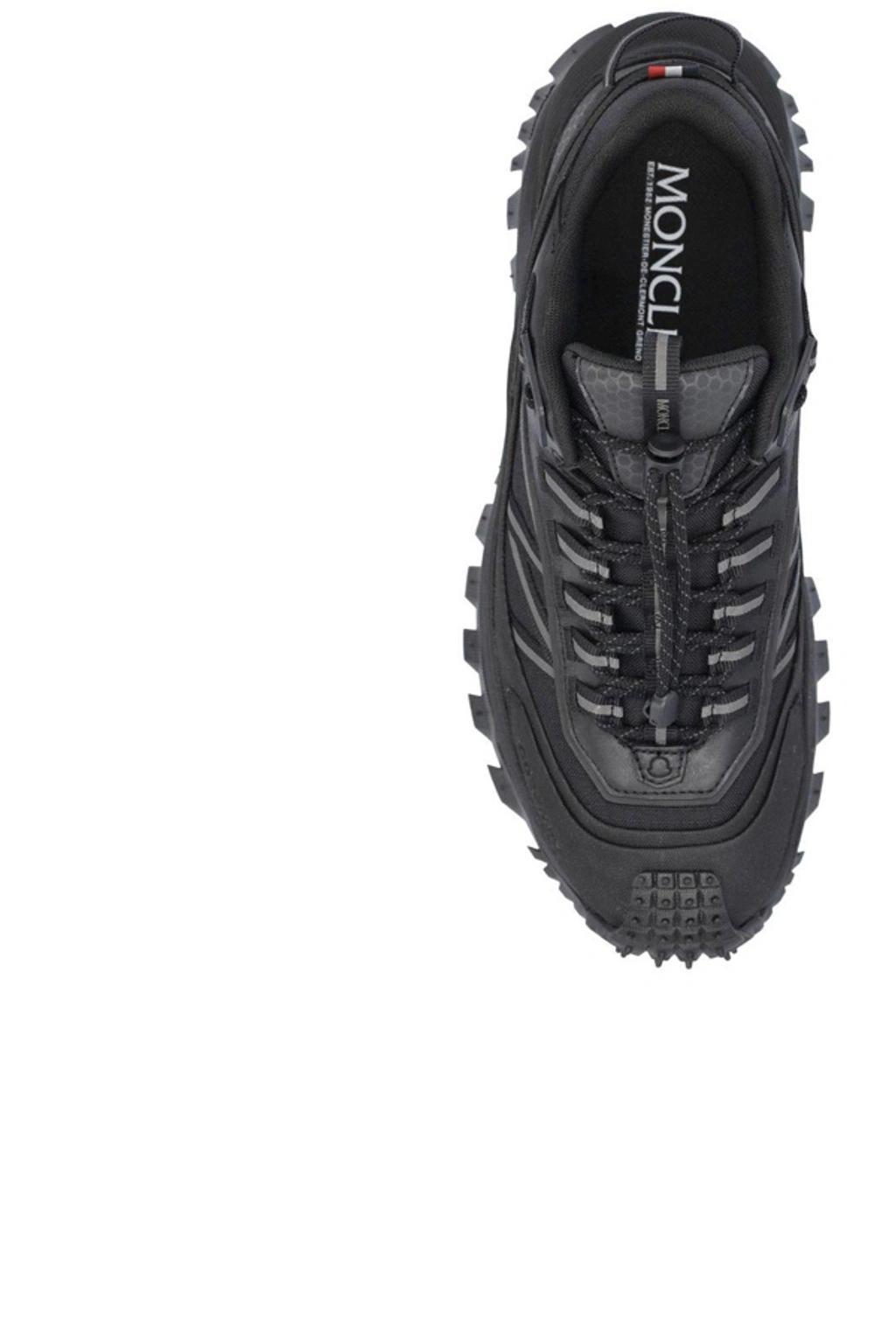 MONCLER Logo Detailed Lace-up Sneakers In Black Product Image