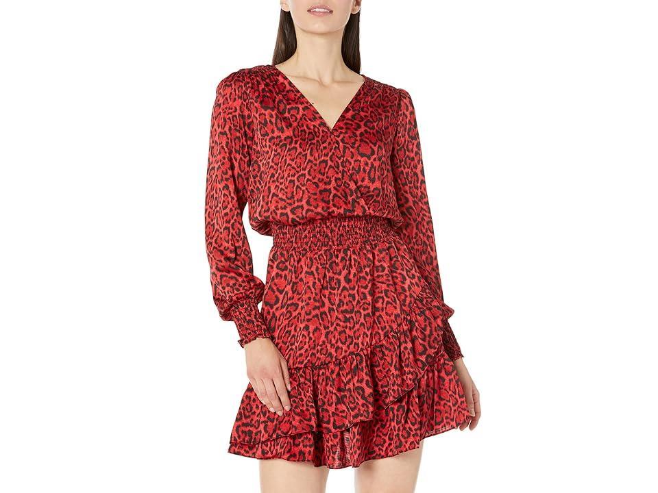 MICHAEL Michael Kors Wildcat Smock Dress (Crimson) Women's Clothing Product Image