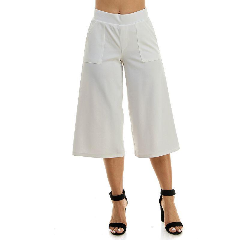 Womens Nina Leonard Elastic Waist Culotte Pants Product Image