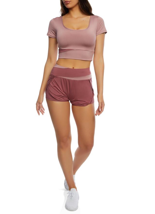 Womens Two Tone Detail Activewear Shorts Product Image