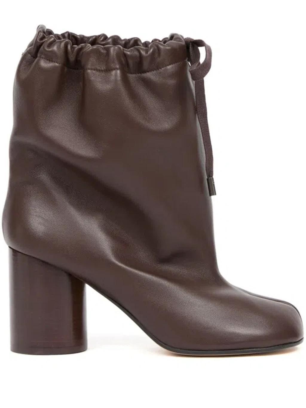 Tabi Balloon 80mm Ankle Boots In Brown Product Image