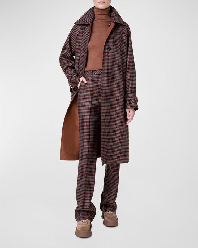 Akris Check Reversible Virgin Wool & Silk Taffeta Coat Product Image