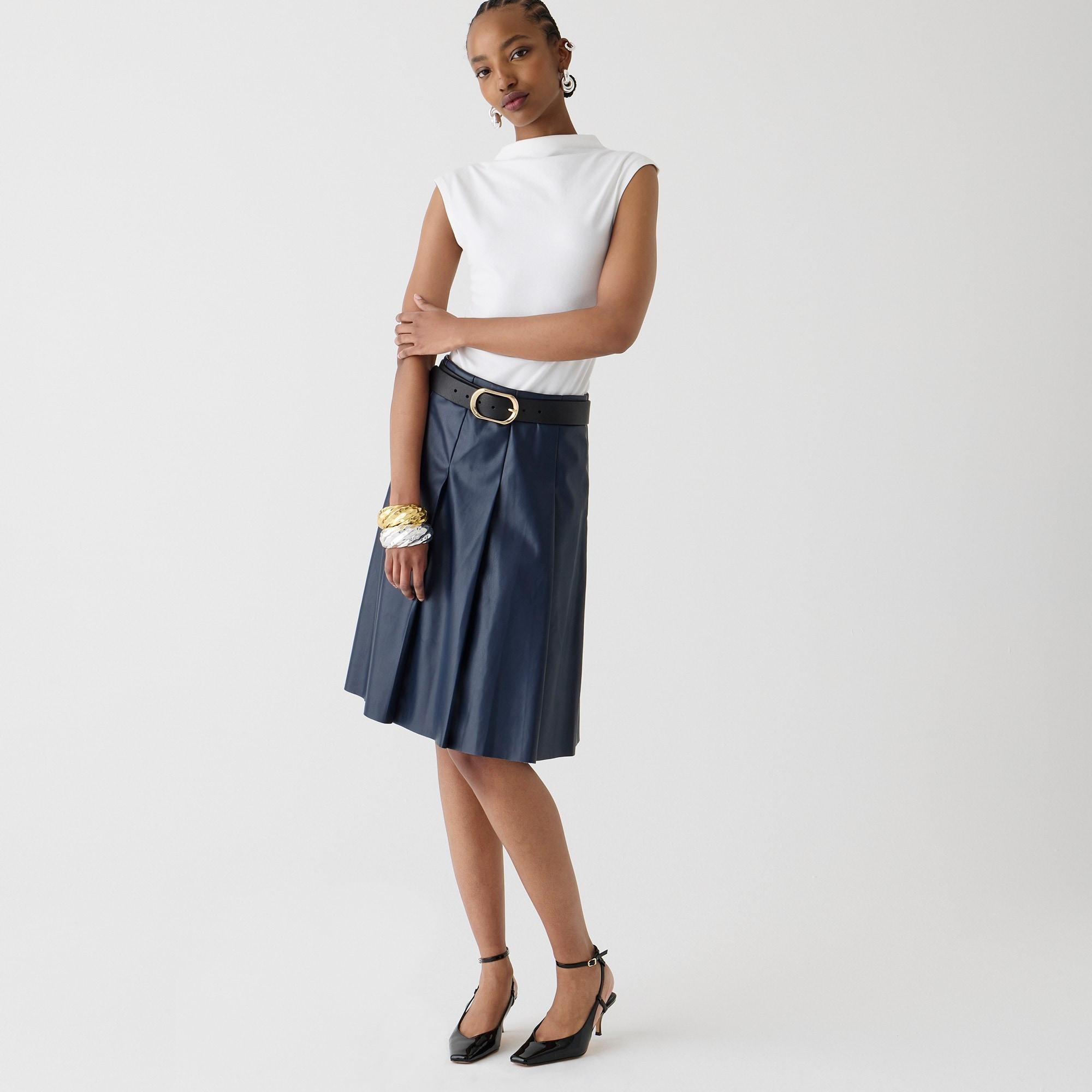 Pleated faux-leather skirt Product Image