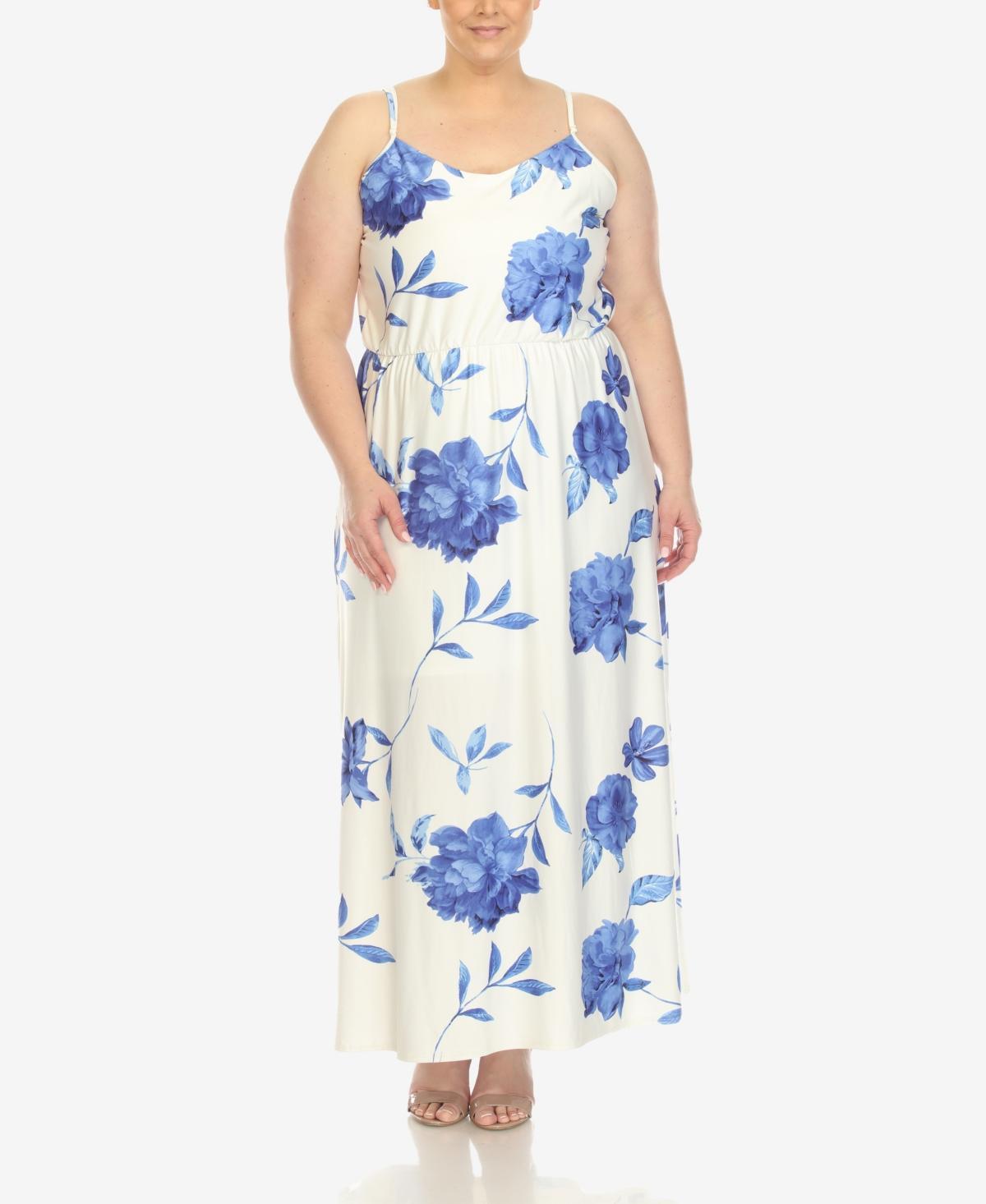 Plus Size White Mark Floral Strap Maxi Dress, Womens Product Image