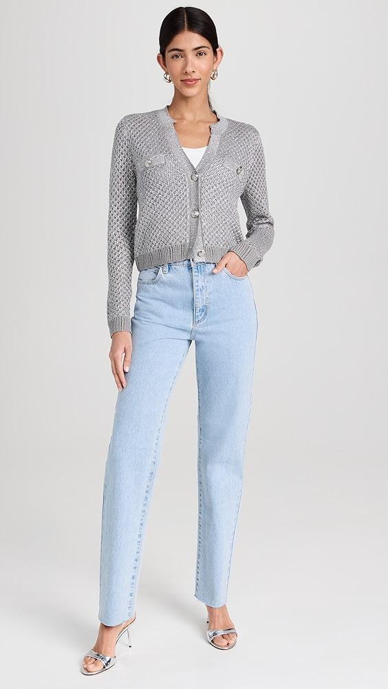 L'AGENCE Blanca Sequin Crop Cardigan | Shopbop Product Image