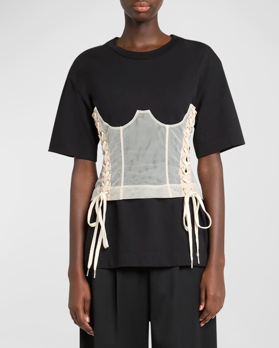 Boxy T-Shirt with Corset Panel Product Image