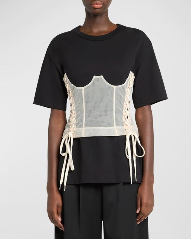 Boxy T-Shirt with Corset Panel Product Image