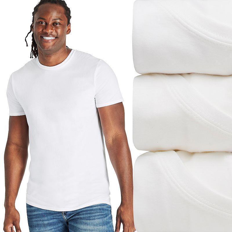 Hanes Ultimate Big Mens White T-Shirt Pack, Stretch Cotton, 3-Pack ( & Tall Sizes) 4XB Product Image