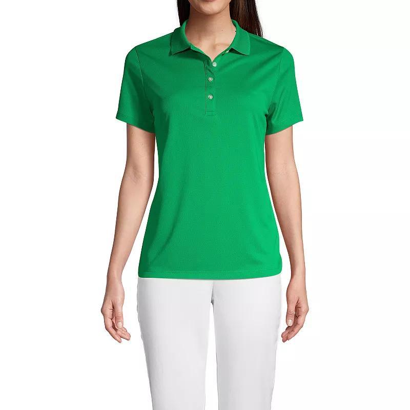 Womens Lands End Short Sleeve Solid Active Polo Shirt Product Image