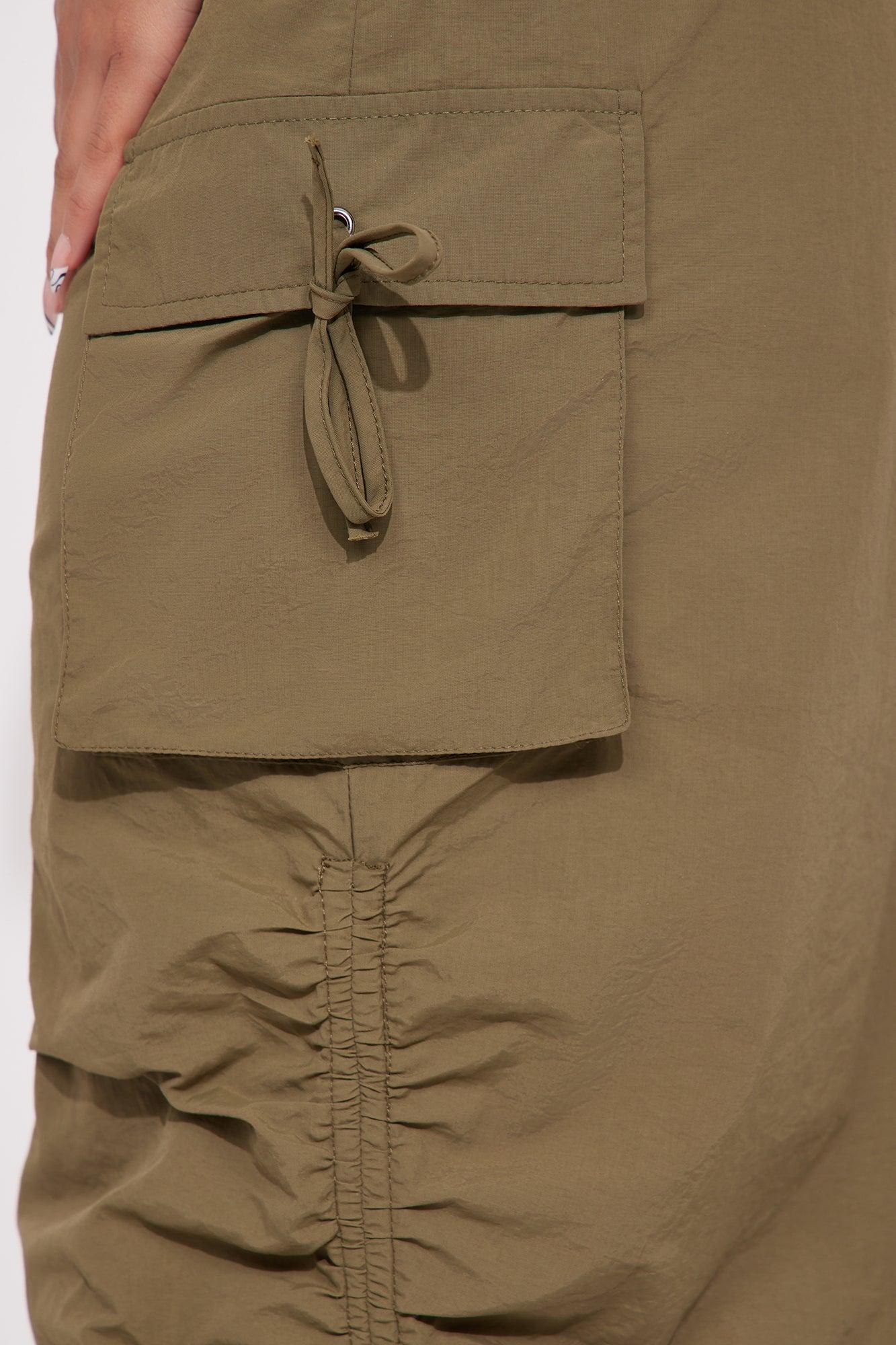 Lottie Windbreaker Cargo Midi Dress - Olive Product Image