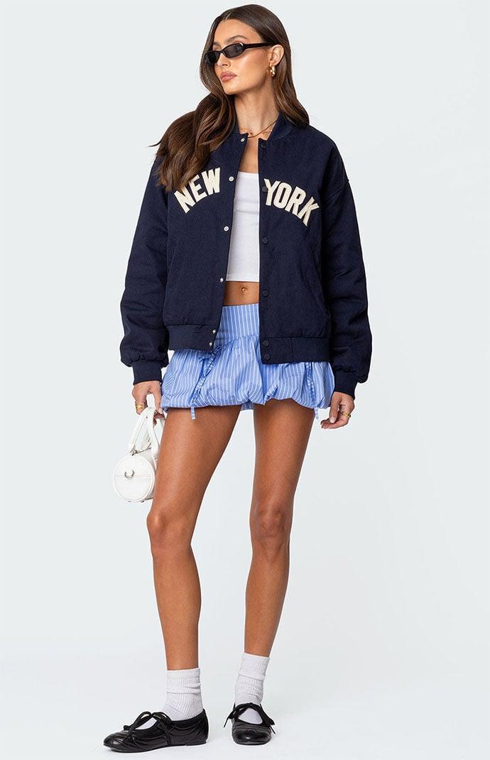 Edikted Women's Big Apple Oversized Bomber Jacket Product Image