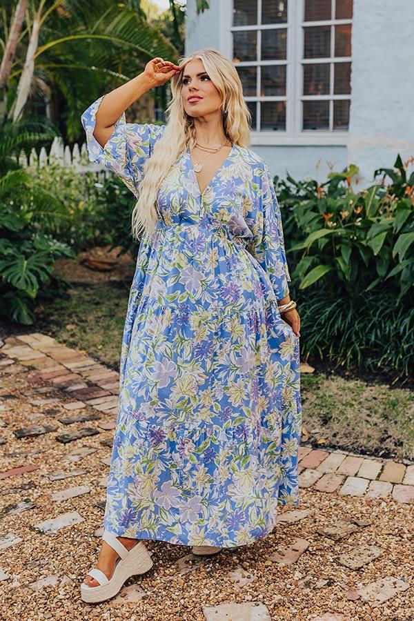 Blossom Breeze Floral Maxi In Periwinkle Curves Product Image