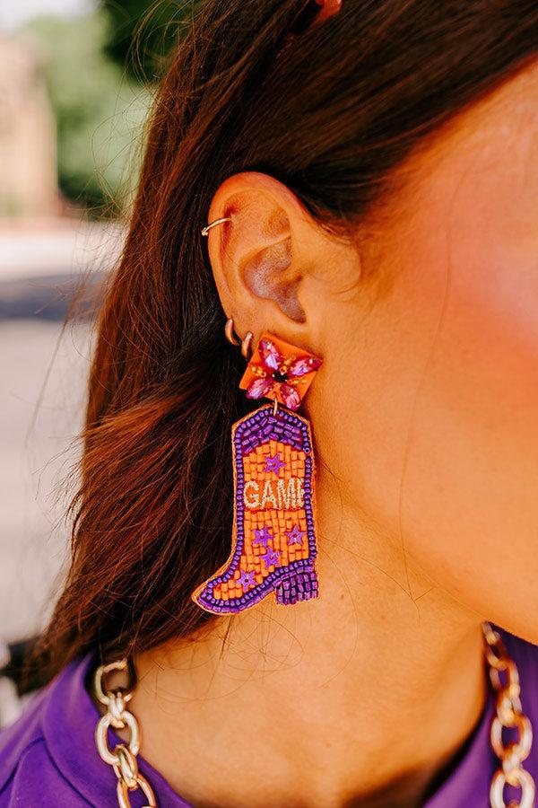 Game Day Down South Earrings In Orange Product Image