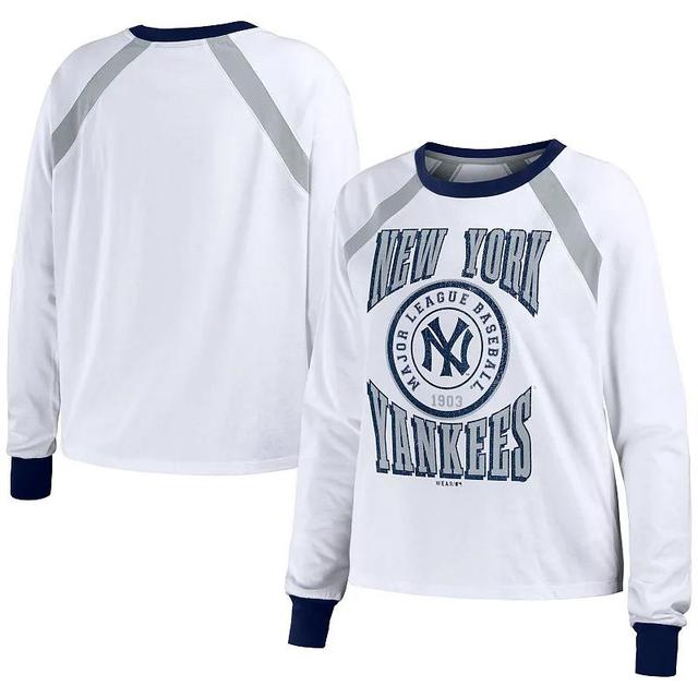 Womens WEAR by Erin Andrews New York Yankees Raglan Long Sleeve T-Shirt Product Image