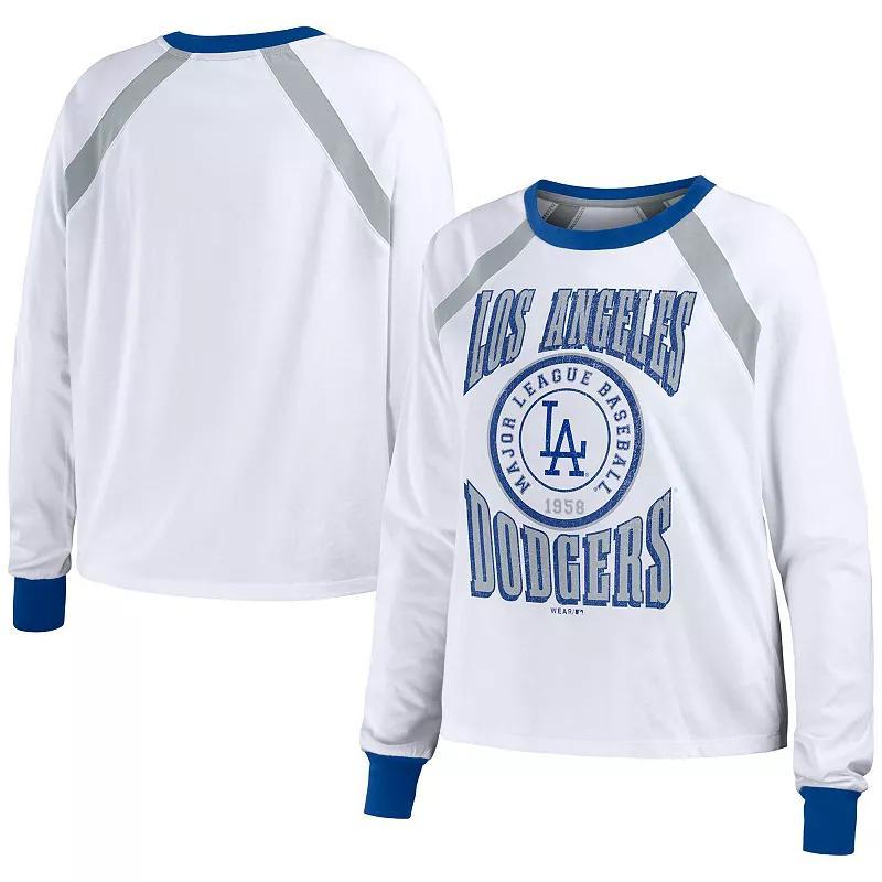 Womens WEAR by Erin Andrews Los Angeles Dodgers Raglan Long Sleeve T-Shirt Product Image