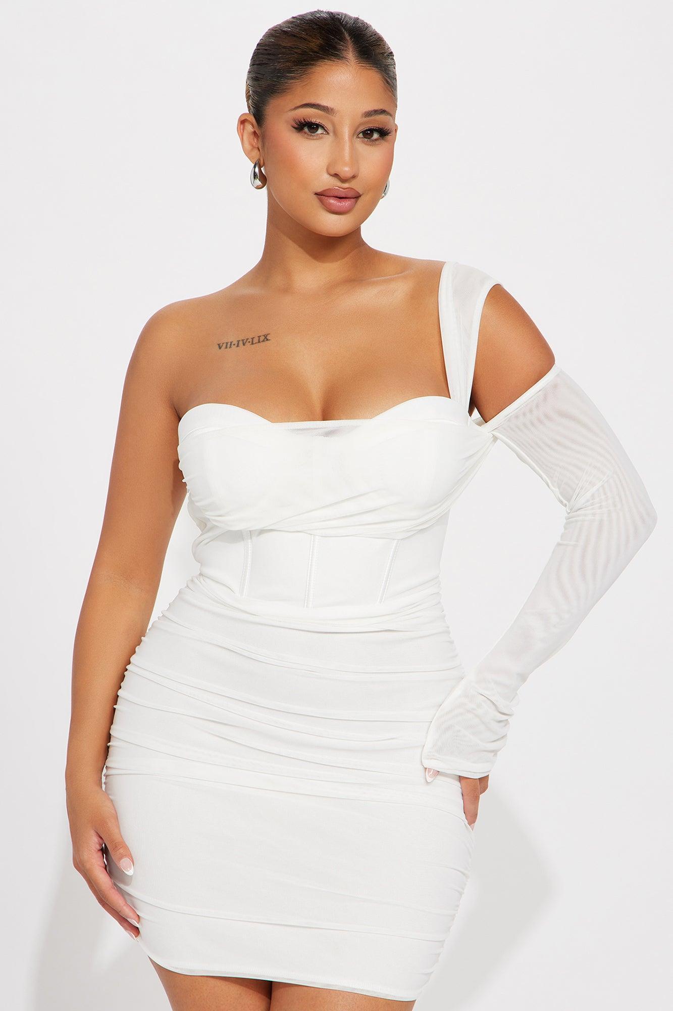 Wendy Mesh Mini Dress - White Product Image