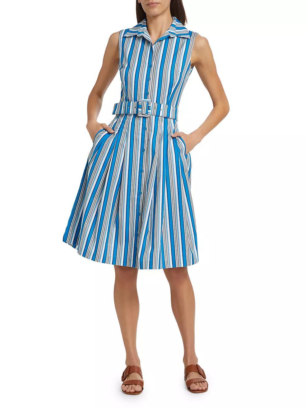 Audrey Terry Stripe Stretch Cotton Shirtdress Product Image