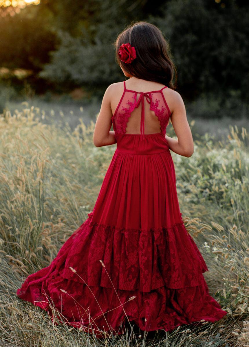 Catrin Dress in Crimson Product Image