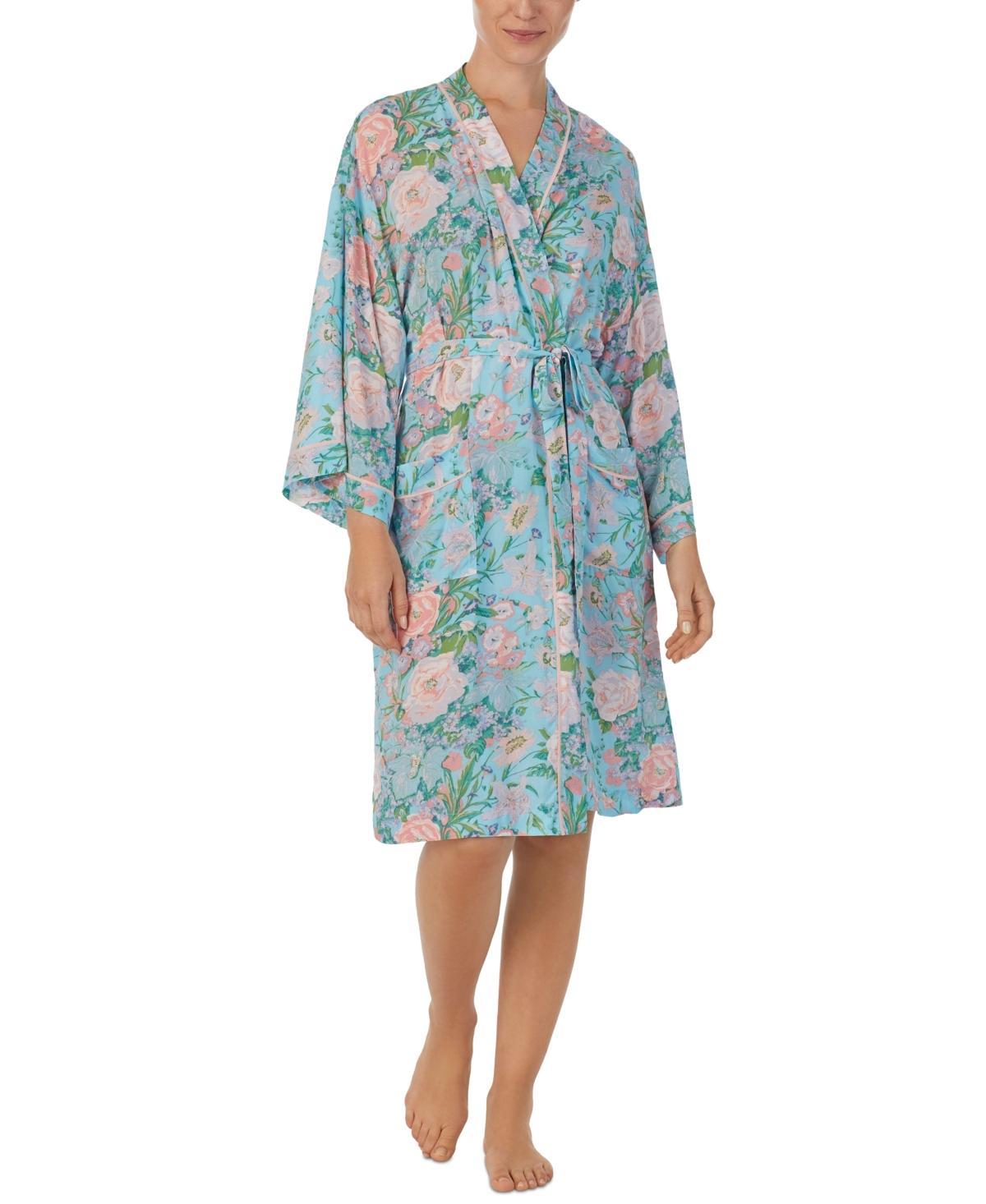 Sanctuary Womens Floral 3/4-Sleeve Wrap Robe Product Image