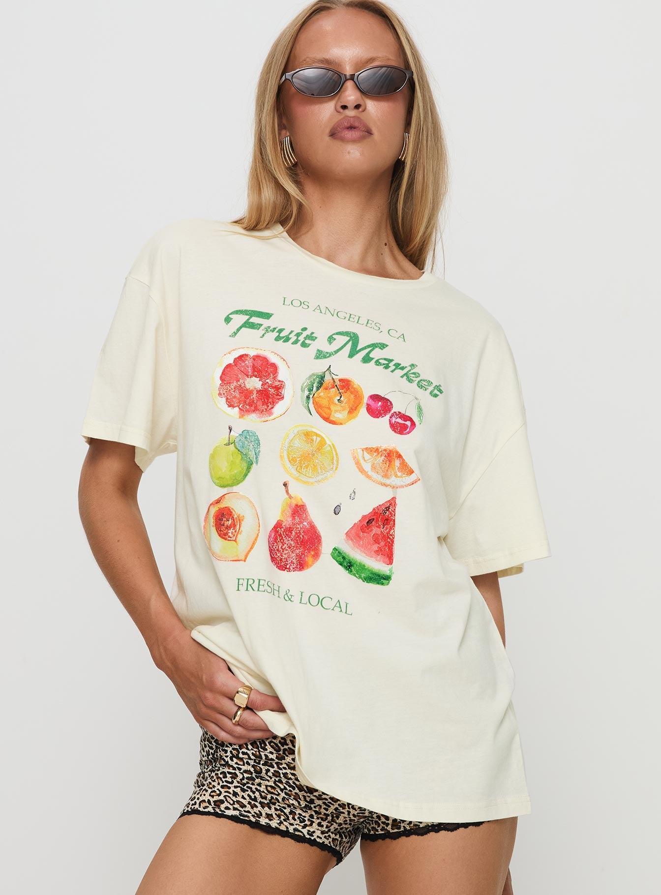 Fruit Market Oversized Tee White Product Image