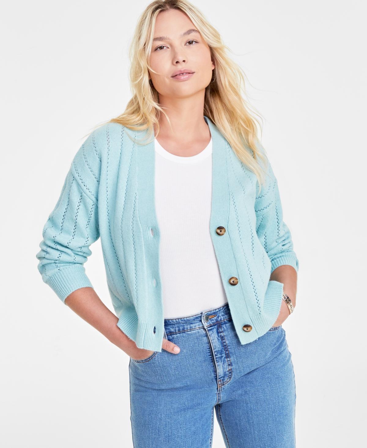 On 34th Womens Pointelle-Stitch Cardigan, Created for Macys Product Image