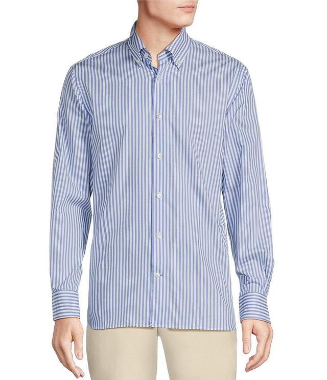 Daniel Cremieux Signature Label Canclini Cotton Dobby Striped Long Sleeve Woven Shirt Product Image