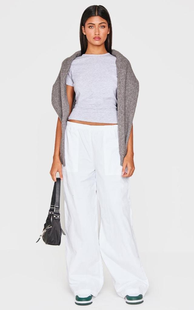 White Shell Wide Leg Pants Product Image