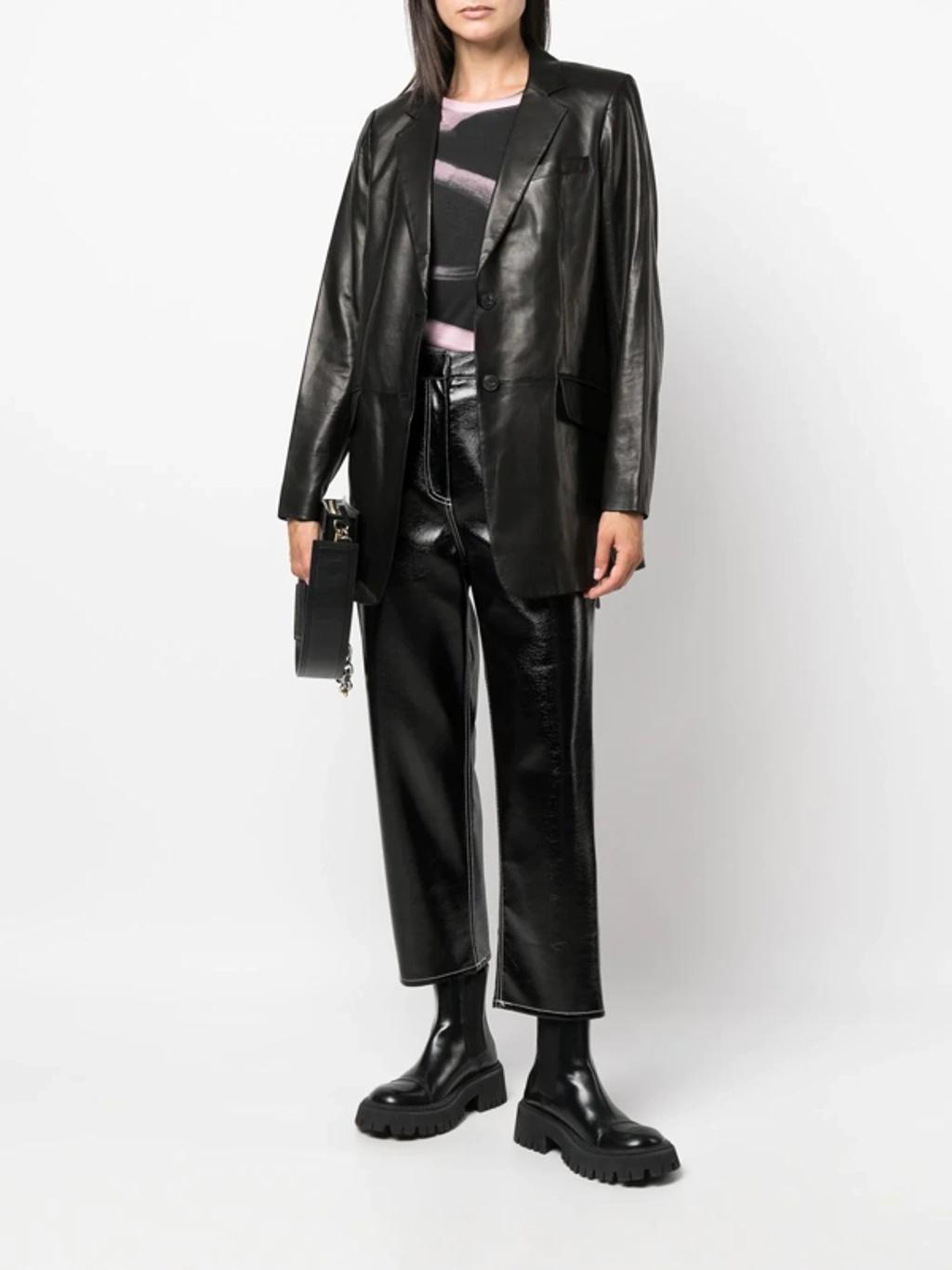 Lambskin Single-breasted Blazer In Black Product Image