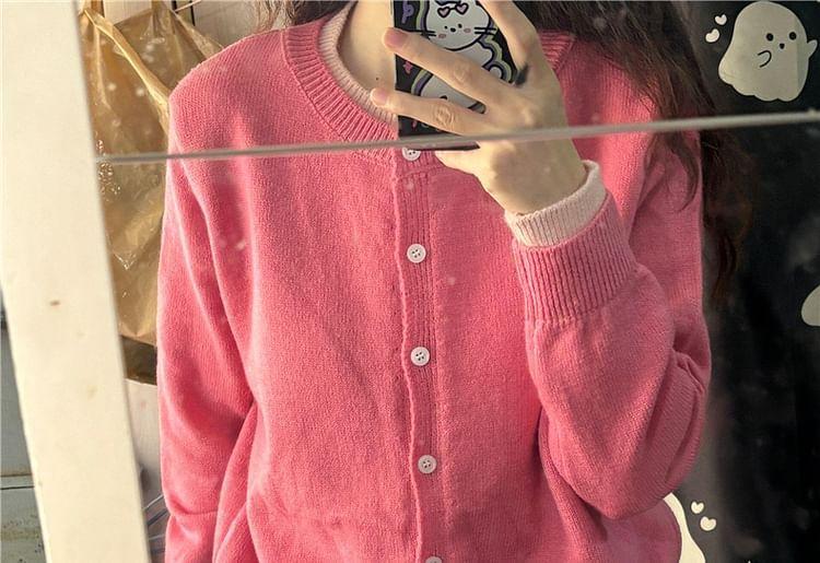 Two Tone Button-Up Cardigan Product Image