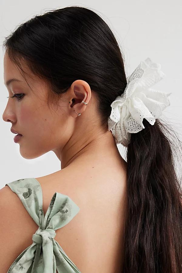 Heart Eyelet Scrunchie Womens at Urban Outfitters Product Image