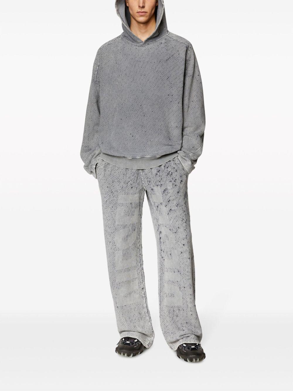 P-leo Wide-leg Cotton Track Pants In Grey Product Image