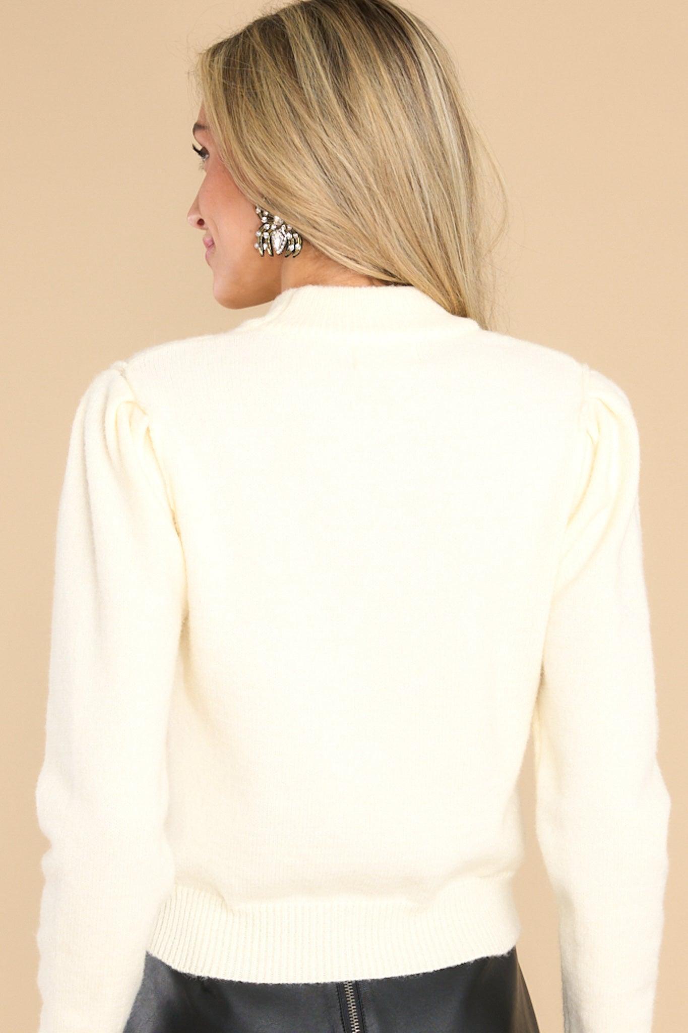 Night Of Spooks Ivory Sequin Sweater Product Image