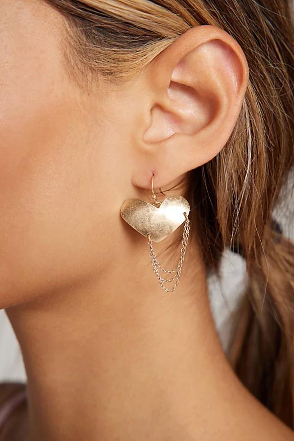 Hammered Heart Earring Womens at Urban Outfitters Product Image