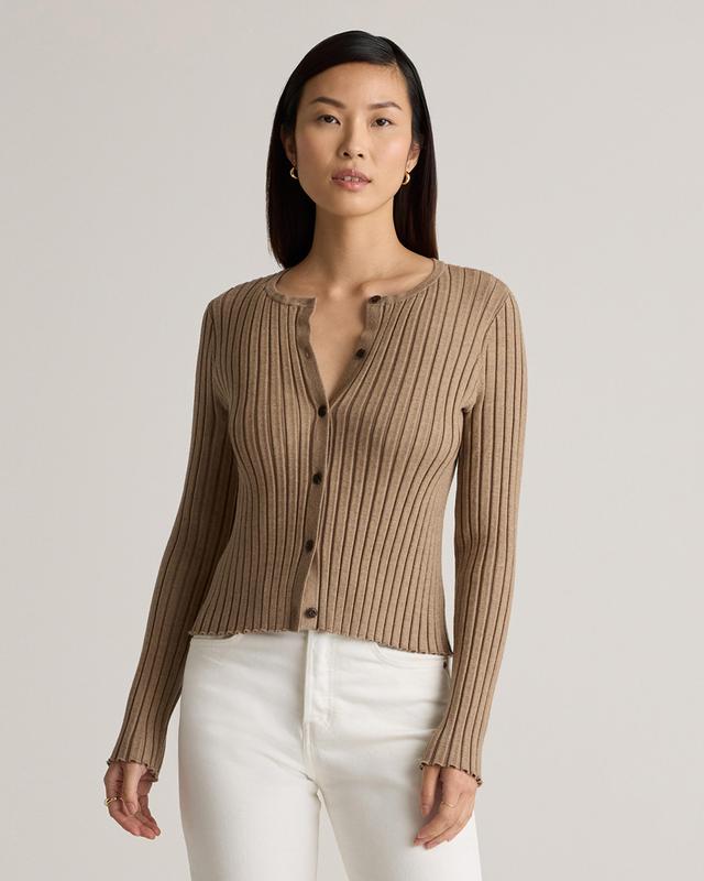 Eco-Knit Cropped Rib Cardigan Product Image