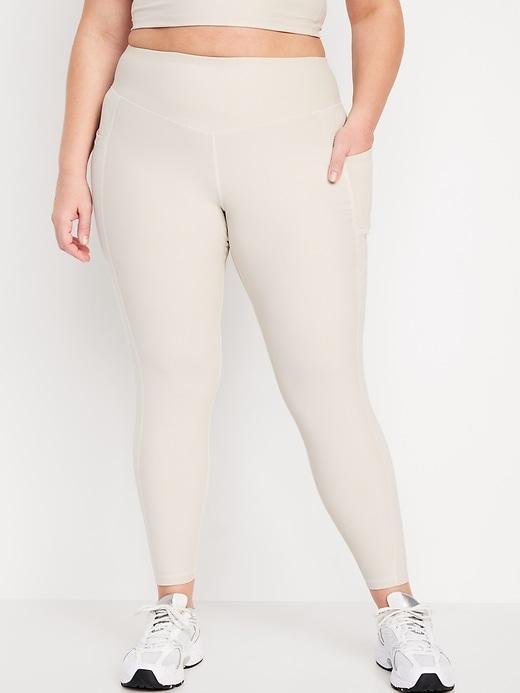 High-Waisted PowerSoft Ribbed 7/8 Leggings Product Image