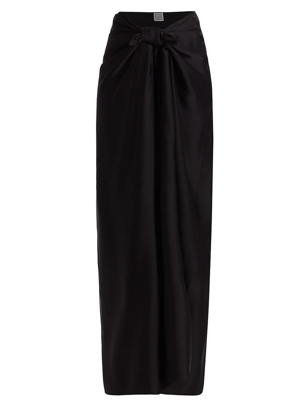 Womens Satin Knotted Maxi Skirt Product Image