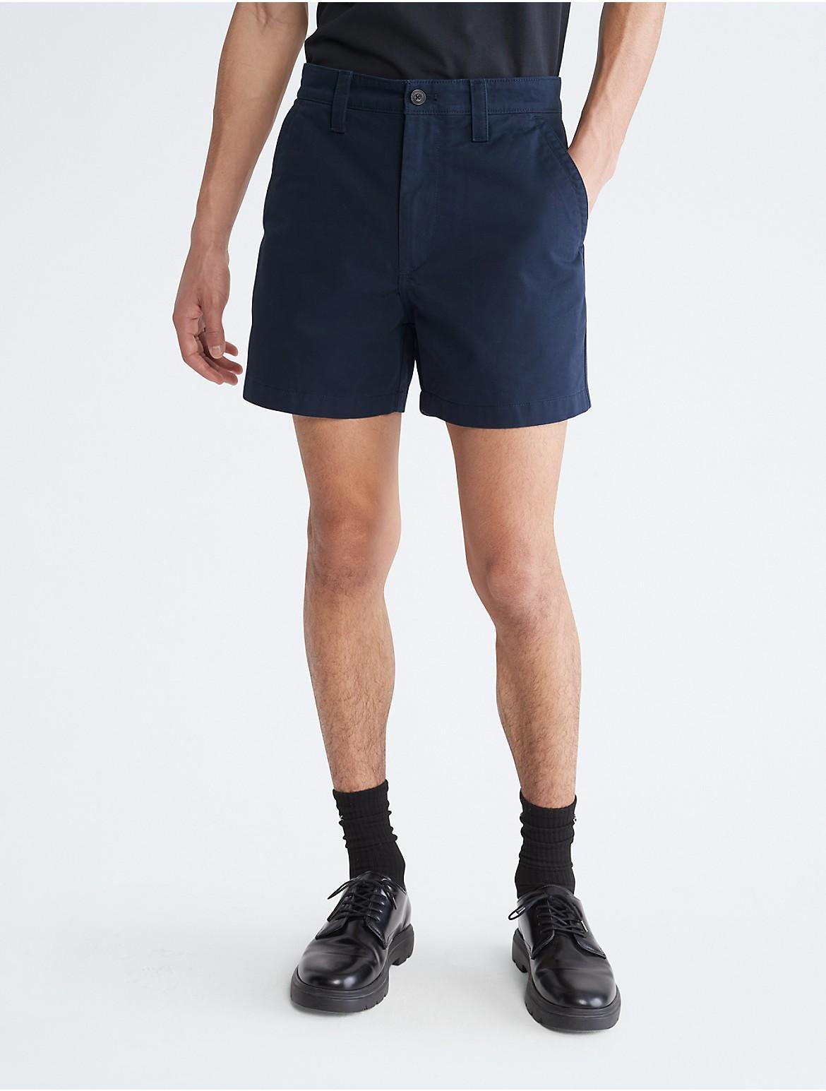 Calvin Klein Mens Utility 5-Inch Chino Shorts - Blue - 40 Product Image