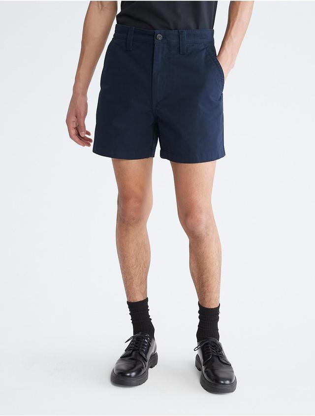 Calvin Klein Mens Utility 5-Inch Chino Shorts - Blue - 40 Product Image